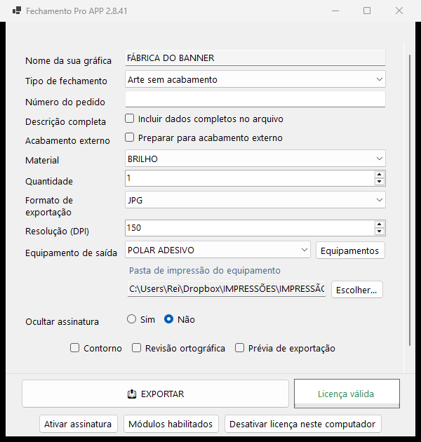 Tela real do Fechamento Pro APP 2.8.41